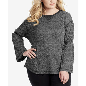 Jessica Simpson Trendy Plus Bell Sleeve Tee, NAVY